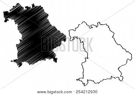 Bavaria (federal Republic Of Germany, State Of Germany) Map Vector Illustration, Scribble Sketch Bav