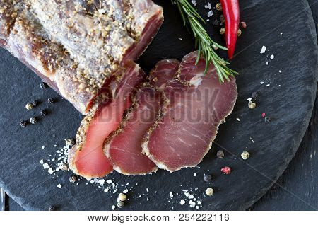 Thin Pieces Of Meat. Thinly Sliced Jerk.