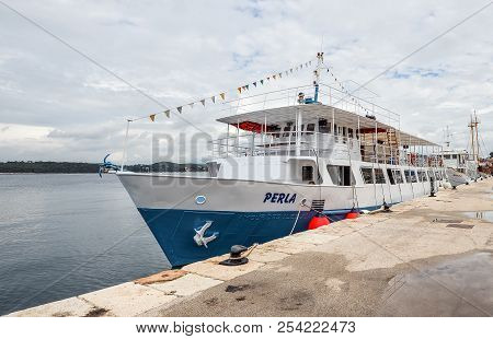Rovinj, Croatia - May 22, 2018: Coastal Town Of Rovinj, Istria, Croatia. Rovinj - Beautiful Antique 