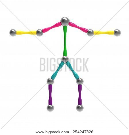 Picture Of Toy Man. Magnetic Toy. 3D Rendering.