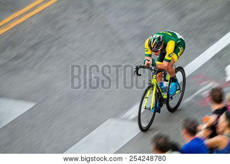 Bike Riders And The Crowd