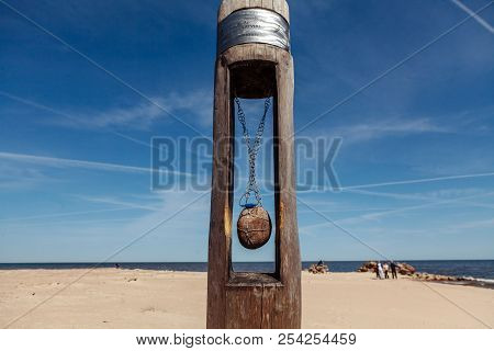 A Stone Hanging On A Chain On Kolka Cape, Latvia