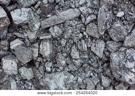 Natural Black Coals For Background. Industrial Coals