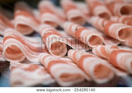Fresh Pork Sliced Ready To Cooking, Close Up