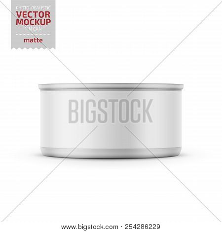 Tuna Can With Label On White Background.