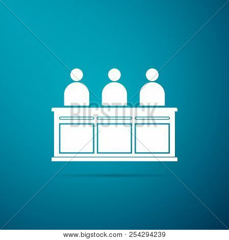 Jurors Icon Isolated On Blue Background. Flat Design. Vector Illustration