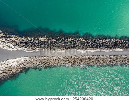 Aerial Of South Ballina Wall In Australia