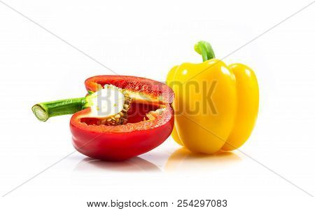 Fresh Weet Bell Pepper Isolated On White Background.