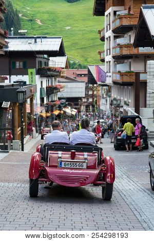 Saalbach-hinterglemm, Austria - June 21 2018: Vintage Italian Car Lancia Lambda Type 221 Spider From