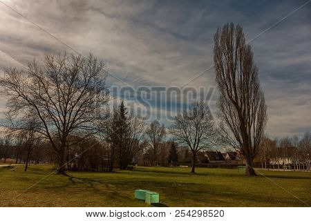 The Public Park Of Boeblingen On A Cloudy Day