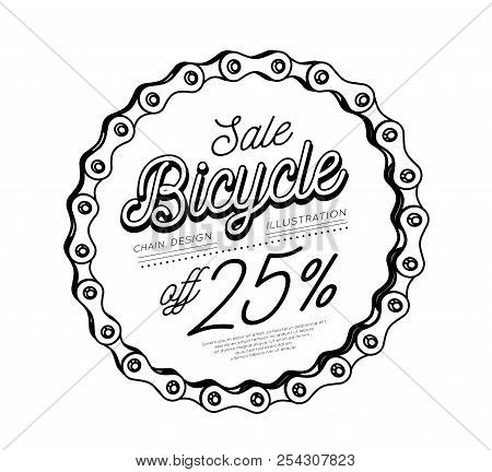 Bicycle Chain In The Form Of A Circle. 3d Design. Sale Discount