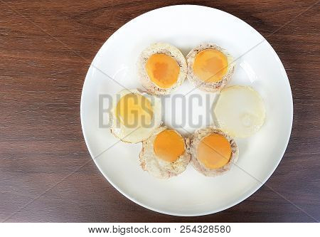 Baked Eggs & Pork Cup With Clipping Path