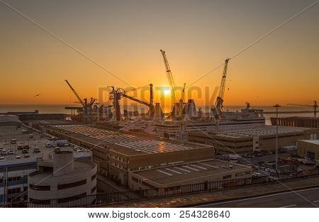 Genova (genoa), Italy. January 3, 2017 - Lewek Constellation - Emas, Industrial Pipelay Ship Anchore