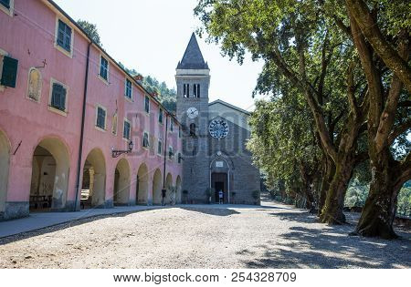 Monterosso Al Mare, Italy, August 18, 2017 - Sanctuary Of Nostra Signora Di Soviore, La Spezia Provi