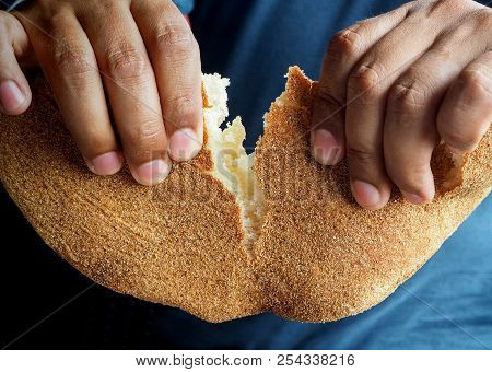 Traditional Moroccan Bread On A Street Market