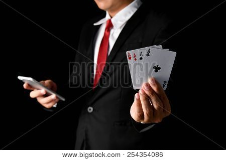Gambling Concepts. Business People Are Gambling In The Casino. Betting Is A Gamble For Investors.