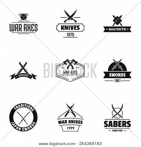 War Arena Logo Set. Simple Set Of 9 War Arena Vector Logo For Web Isolated On White Background