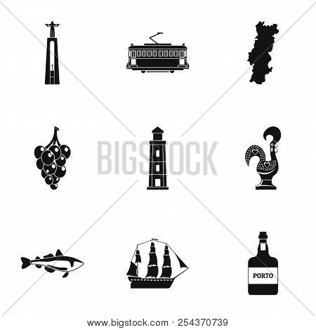 Seaport Icons Set. Simple Set Of 9 Seaport Vector Icons For Web Isolated On White Background