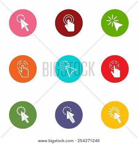 Clickthrough Icons Set. Flat Set Of 9 Clickthrough Vector Icons For Web Isolated On White Background