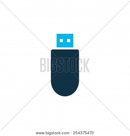Flash Drive Icon Colored Symbol. Premium Quality Isolated Usb Drive Element In Trendy Style.