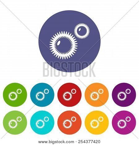 Mildew Virus Icons Color Set Vector For Any Web Design On White Background