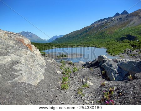Receding Glacier Froms Lake