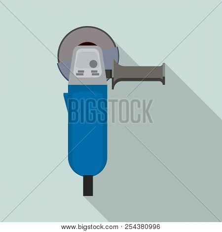 Electric Angle Grinder Instrument Icon. Flat Illustration Of Electric Angle Grinder Instrument Vecto