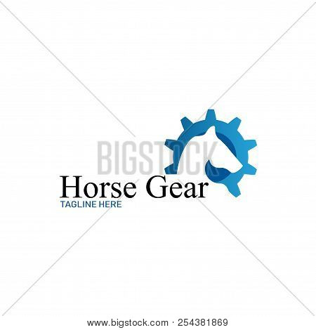 Horse Gear Blue Logo For Brand Identity Your Company.