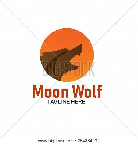 Moon Wolf Head Logo Vector. Logo For Brand Identity Or Symbols For Your Company.