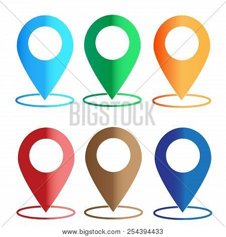 Gps Navigation Application. Set Map Colors Icon On White Background. Map Color Sign. Map Point. Flat