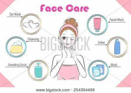 Woman With Face Care On The White Background