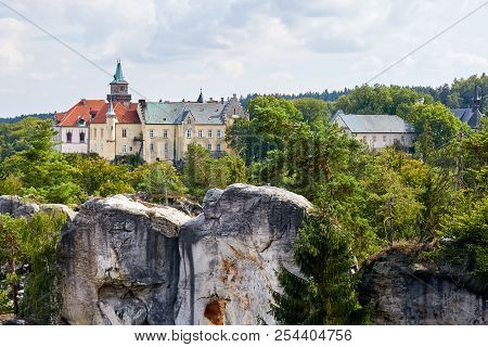 Sandstone Rock Near Hruba Skala Renaissance Castle
