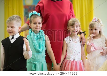 Belarus, Gomel, May 24 2018. The Kindergarten Is Central. Open Day.girls Graduating From Kindergarte