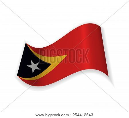 East Timor Flag. Country To Country In Southeast Asia. Vector Illustration. National Symbol.