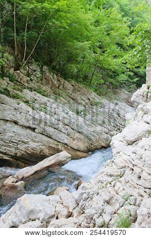 The Path Of The Gole Del Calore In The Heart Of The Cilento National Park In Southern Italy
