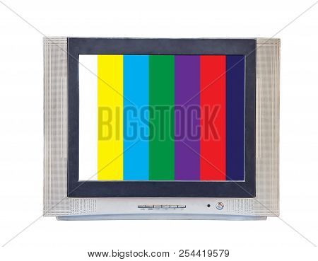 Classic Vintage Retro Style Old Television With Ntsc Tv Pattern Signal For Test Purposes