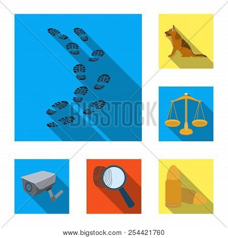 Prison And The Criminalflat Icons In Set Collection For Design.prison And Attributes Vector Symbol S