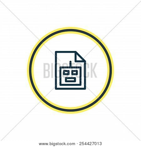 Vector Illustration Of Robot Txt Icon Line. Beautiful Advertising Element Also Can Be Used As Protoc