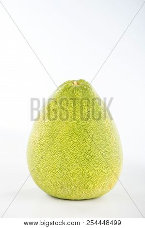Fresh And Peeled Pomelo(shaddock), Grapefruit With Slices Isolated On White Background
