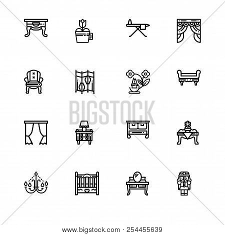 Set Outline Icon Eps 10 Vector Format.  Transparent Background. Home Decoration.