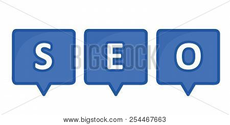 Seo Blue Spech Bubbles Vector Illustration Eps10