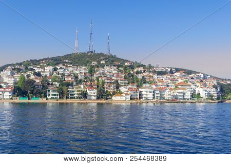 View Of Kinaliada Island From The Sea With Summer Houses. One Of Four Islands Named Princes Islands 