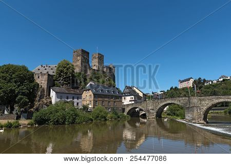 The Castle Runkel On The River Lahn, Hesse, Germany.