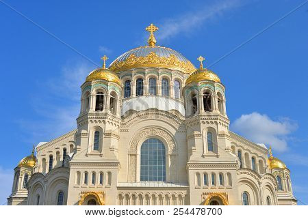 Naval Cathedral Of St. Nicholas The Wonderworker In Kronstadt, Russia.