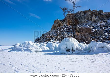 View Of Lake Baikal In Winter, The Deepest And Largest Freshwater Lake By Volume In The World, Locat