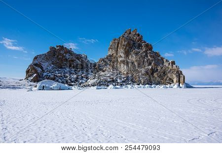 Cape Burkhan (shaman Rock) On Olkhon Island At Baikal Lake, Siberia, Russia