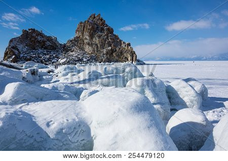 Cape Burkhan (shaman Rock) On Olkhon Island At Baikal Lake, Siberia, Russia