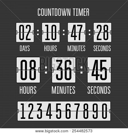 Flip Countdown Clock Counter Timer On Black