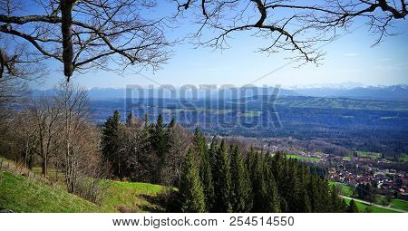 Alps And Alpine Upland View From Hohenpeissenberg, Germany
