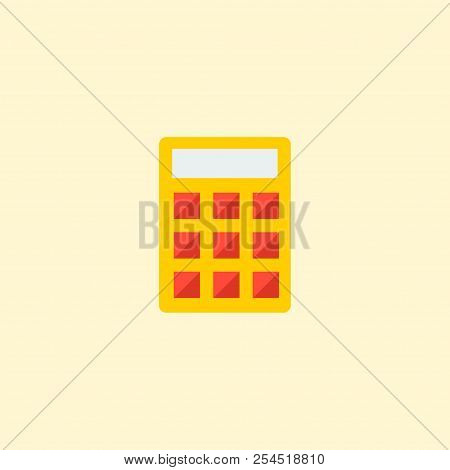 Calculate Icon Flat Element. Vector Illustration Of Calculate Icon Flat Isolated On Clean Background